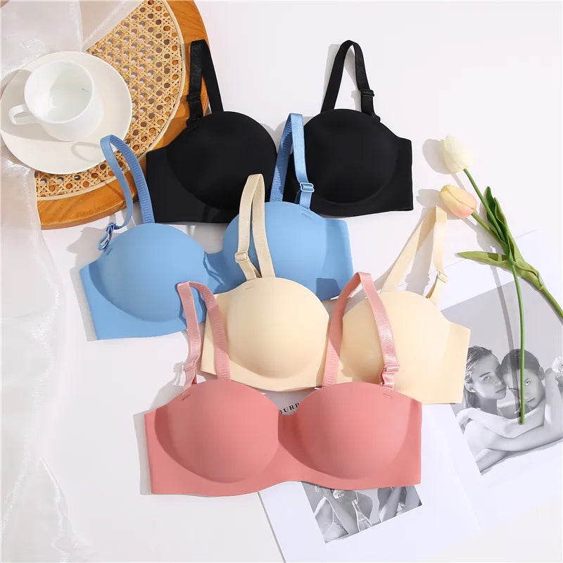 Our Seamless Push Up Bra Women Brassiere Sexy Underwear Bralette Female Lingerie Intimates Bras Macaroon Solid Color