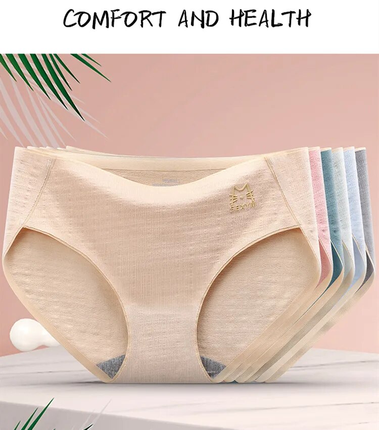 Our very flexible 3 Pcs/lot Women's Underpants Soft Cotton and spandex Panties Girls Solid Briefs M-XXL Striped Panty Sexy Lingerie Female Underwear Panties