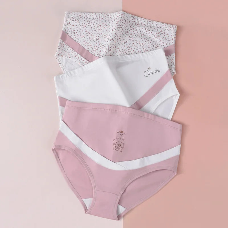 Our 3A Soft Print Cotton Maternity Panties High Waist Adjustable Belly Underwear Clothes for Pregnant Women Pregnancy Briefs