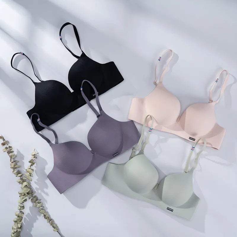 Our Sexy Ice Silk Bra Corset Women French Style Underwear Gather Push Up Simple Lingerie Bralette Soutient Gorge