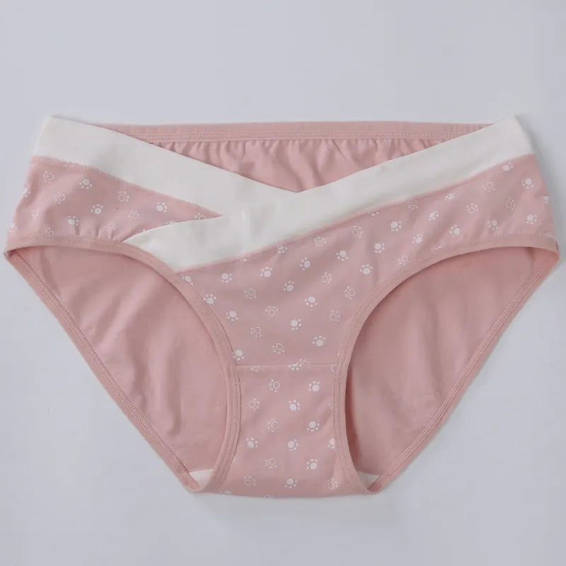 Our 4 Pieces Per Set Women Cotton Low Waist Front CROSS-CRISS Pregnancy Panties Under Bump Maternity Underpants Postpartum Briefs