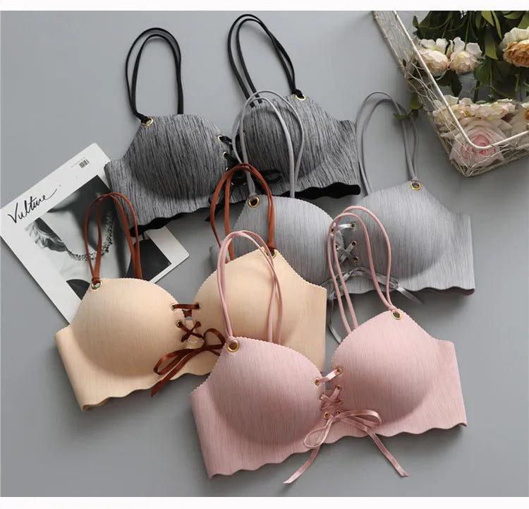 Our rare wood bra Super Push Up Sexy seamless women's underwear Wire Free Female bralette beauty back lingerie Ladies