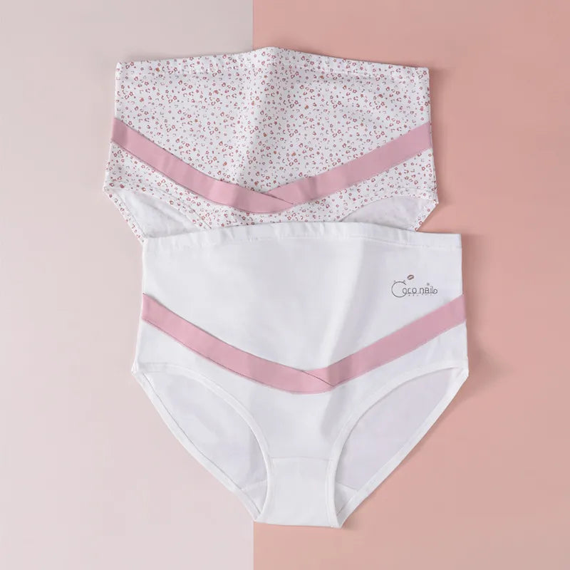 Our 3A Soft Print Cotton Maternity Panties High Waist Adjustable Belly Underwear Clothes for Pregnant Women Pregnancy Briefs