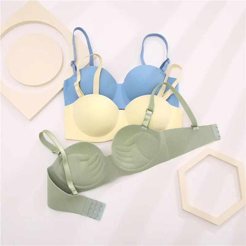 Our Seamless Push Up Bra Women Brassiere Sexy Underwear Bralette Female Lingerie Intimates Bras Macaroon Solid Color