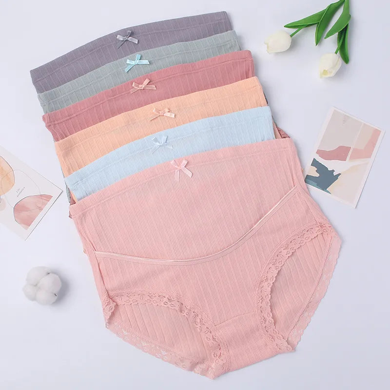 Our 3XL 4XL 5XL Cotton Maternity Panties with Lace High Waist Adjustable Belly Briefs Clothes for Pregnant Women Pregnancy Underwear