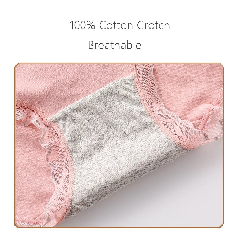Our 4Pcs High Waist Sexy Lace Women Panties Cotton Body Slimming Ladies Underwear Seamless Girls Briefs Breathable Female Lingerie