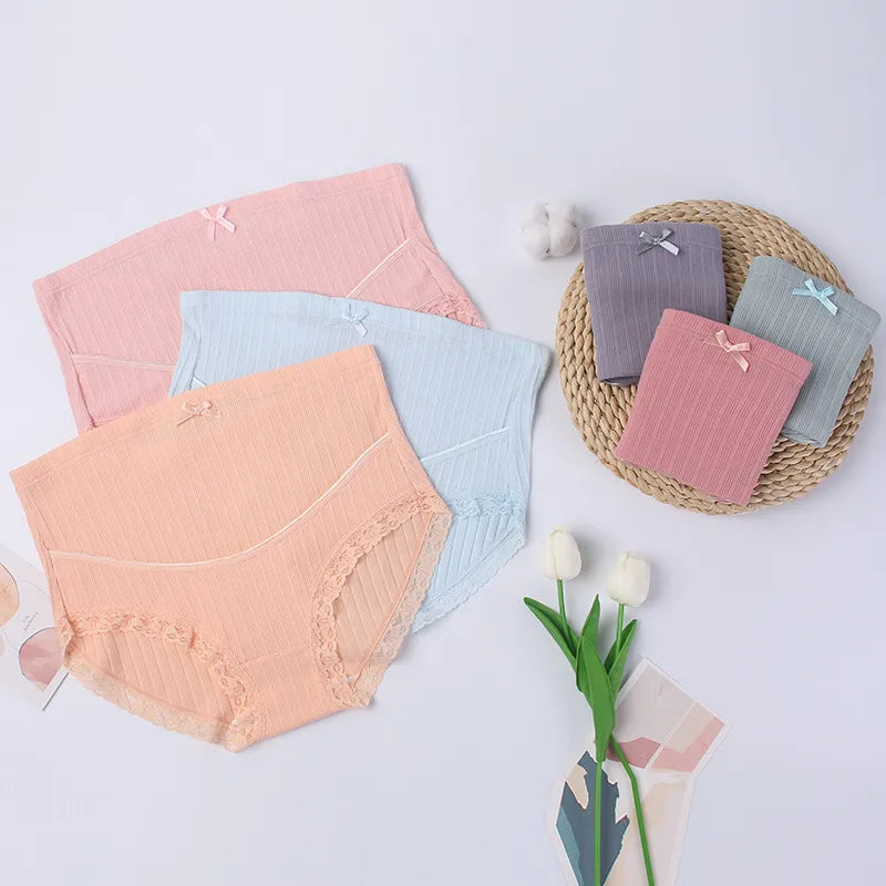 Our 3XL 4XL 5XL Cotton Maternity Panties with Lace High Waist Adjustable Belly Briefs Clothes for Pregnant Women Pregnancy Underwear