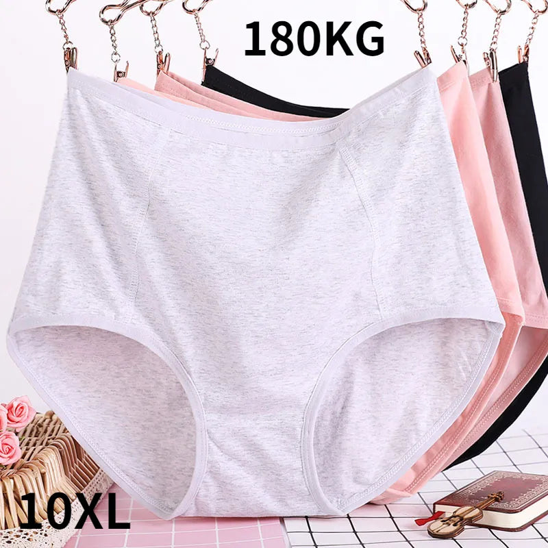 Our95% cotton Plus size Women Extra Large Super Plus Size Underwear Pants High Waist Cotton Breathable Triangle Shorts Lingerie