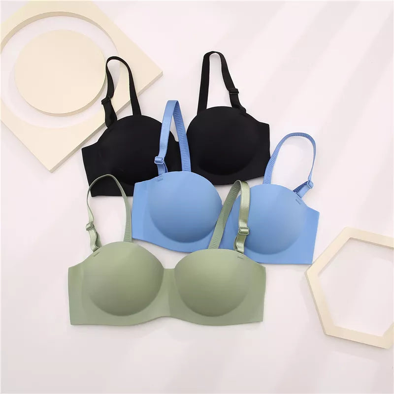 Our Seamless Push Up Bra Women Brassiere Sexy Underwear Bralette Female Lingerie Intimates Bras Macaroon Solid Color