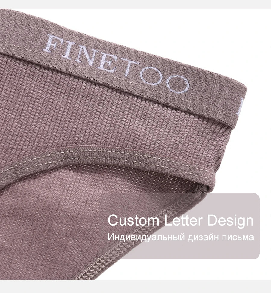 Our finetoo 3PCS/Set Women's Underwear Cotton Panty Sexy Panties Female Underpants Solid Color Panty Intimates Women Lingerie M-2XL