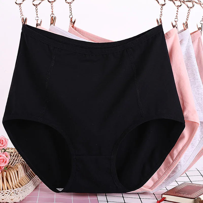 Our95% cotton Plus size Women Extra Large Super Plus Size Underwear Pants High Waist Cotton Breathable Triangle Shorts Lingerie