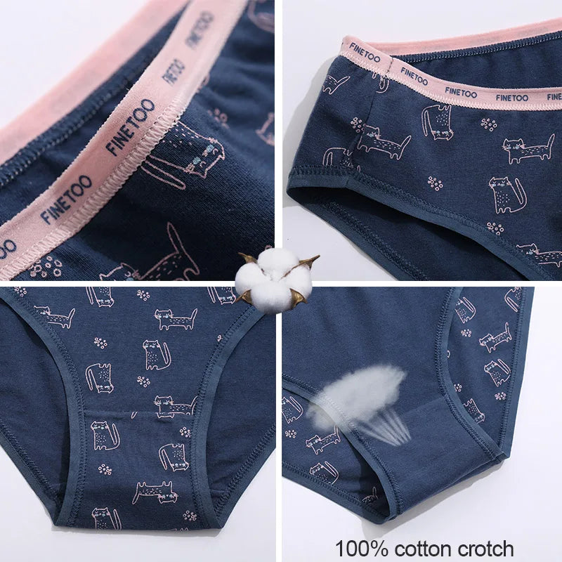 Our Floral Printing Panties Women Underwear Cotton Panties Set Design Female Underpants Lingerie Sexy Panties Briefs Intimate