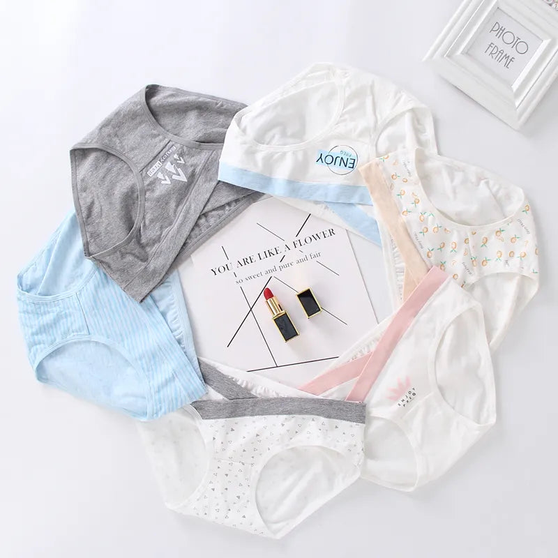 Our 4 Pieces Per Set Women Cotton Low Waist Front CROSS-CRISS Pregnancy Panties Under Bump Maternity Underpants Postpartum Briefs