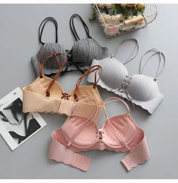 Our rare wood bra Super Push Up Sexy seamless women's underwear Wire Free Female bralette beauty back lingerie Ladies