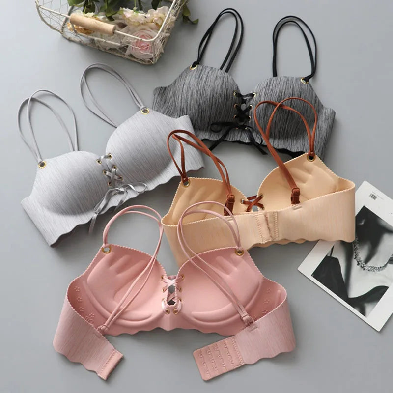 Our rare wood bra Super Push Up Sexy seamless women's underwear Wire Free Female bralette beauty back lingerie Ladies