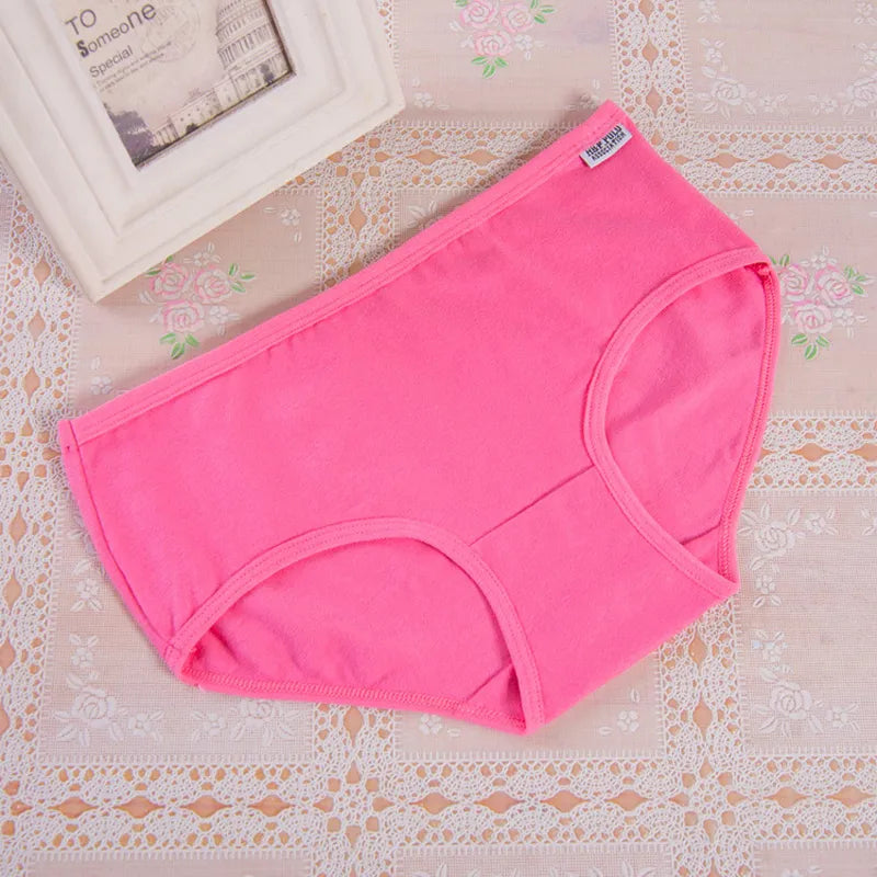 Zendila 100% Cotton 7 pieces Panties for Women Underwear Plus Size Brief Girls Sexy Lingerie Solid Color Panties Female Seamless Ladies 7Pcs