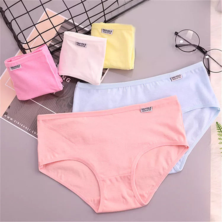 Zendila 100% Cotton 7 pieces Panties for Women Underwear Plus Size Brief Girls Sexy Lingerie Solid Color Panties Female Seamless Ladies 7Pcs