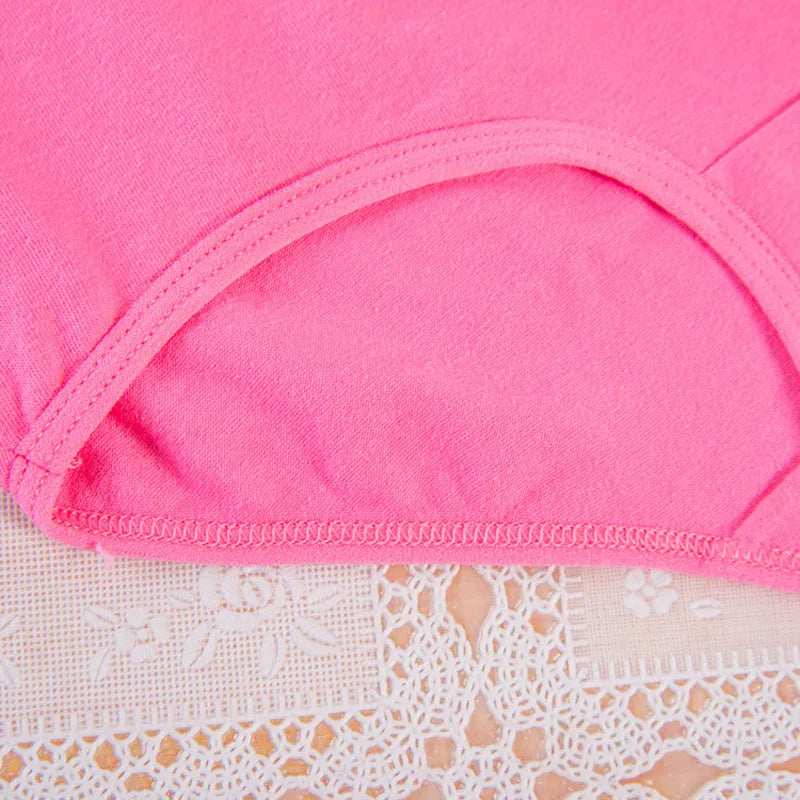 Zendila 100% Cotton 7 pieces Panties for Women Underwear Plus Size Brief Girls Sexy Lingerie Solid Color Panties Female Seamless Ladies 7Pcs