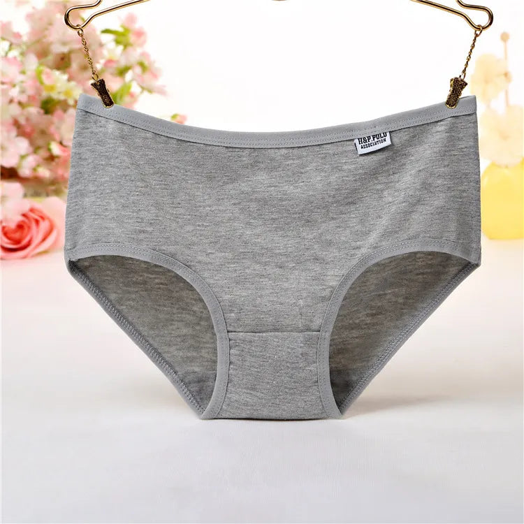 Zendila 100% Cotton 7 pieces Panties for Women Underwear Plus Size Brief Girls Sexy Lingerie Solid Color Panties Female Seamless Ladies 7Pcs