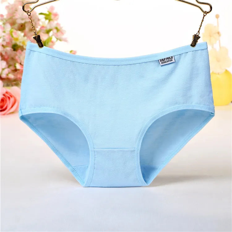 Zendila 100% Cotton 7 pieces Panties for Women Underwear Plus Size Brief Girls Sexy Lingerie Solid Color Panties Female Seamless Ladies 7Pcs