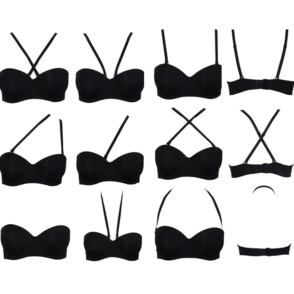 Our Sexy Wedding Multiway Underwear Add 2 Cup Supper Padded Push Up Bra Strapless Bras Underwear Size