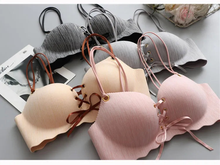 Our rare wood bra Super Push Up Sexy seamless women's underwear Wire Free Female bralette beauty back lingerie Ladies