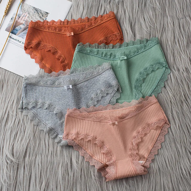 Our 3PCS/lot Cotton Panties Women Comfortable Underwear Sexy Middle-Waisted Underpants Female Lingerie Big Size Ladies Briefs