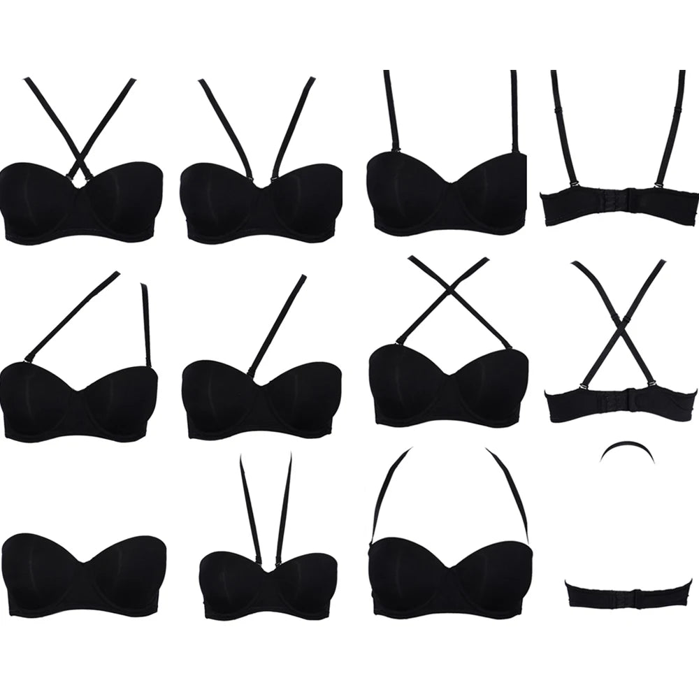 Our Sexy Wedding Multiway Underwear Add 2 Cup Supper Padded Push Up Bra Strapless Bras Underwear Size