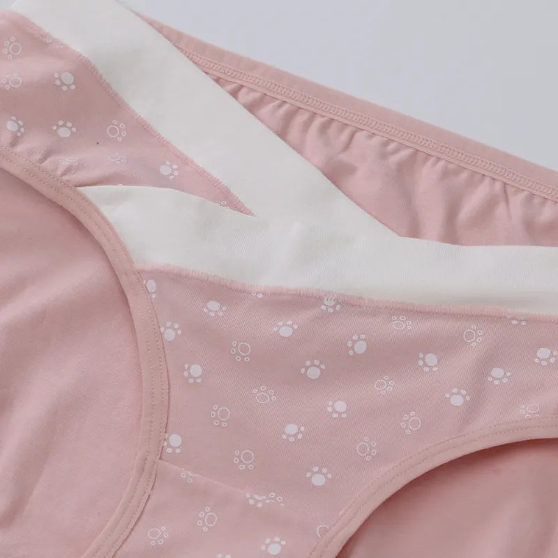 Our 4 Pieces Per Set Women Cotton Low Waist Front CROSS-CRISS Pregnancy Panties Under Bump Maternity Underpants Postpartum Briefs