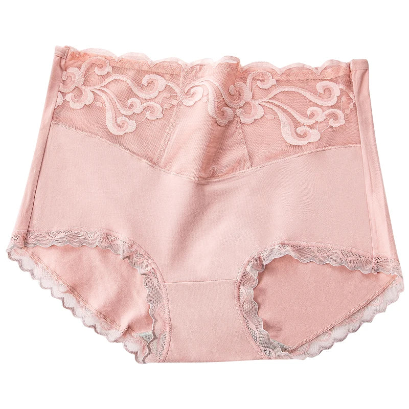 Our 4Pcs High Waist Sexy Lace Women Panties Cotton Body Slimming Ladies Underwear Seamless Girls Briefs Breathable Female Lingerie