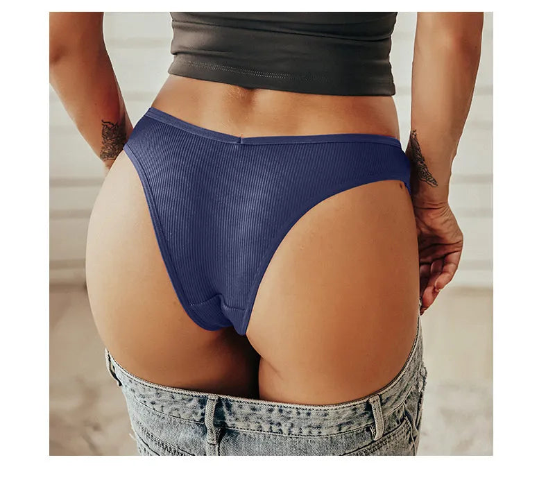 Our FINETOO 5Pcs/set cotton thong/hipster Women Brazilian Panties Underwear M-XL Comfortable Underpants Low-Rise T-Back Panty Female Lingerie