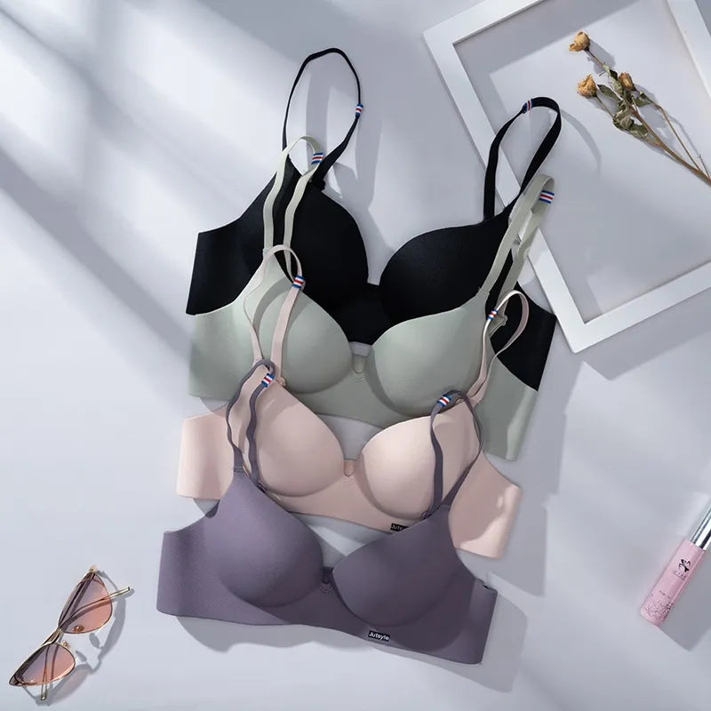 Our Sexy Ice Silk Bra Corset Women French Style Underwear Gather Push Up Simple Lingerie Bralette Soutient Gorge