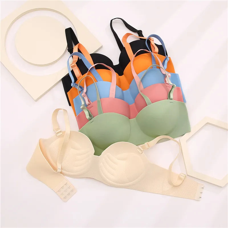 Our Seamless Push Up Bra Women Brassiere Sexy Underwear Bralette Female Lingerie Intimates Bras Macaroon Solid Color