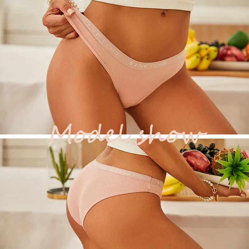 Our finetoo 3PCS/Set Women's Underwear Cotton Panty Sexy Panties Female Underpants Solid Color Panty Intimates Women Lingerie M-2XL