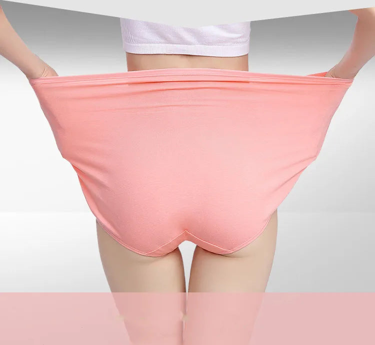 Our Plus Size Women Panties Fattening Extra Large Milk Silk Triangle Underpants Head Female Mother Middle Aged Underwear