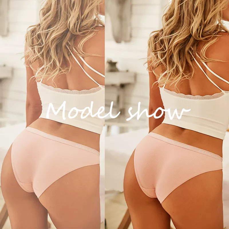 Our finetoo 3PCS/Set Women's Underwear Cotton Panty Sexy Panties Female Underpants Solid Color Panty Intimates Women Lingerie M-2XL