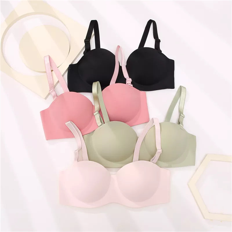Our Seamless Push Up Bra Women Brassiere Sexy Underwear Bralette Female Lingerie Intimates Bras Macaroon Solid Color