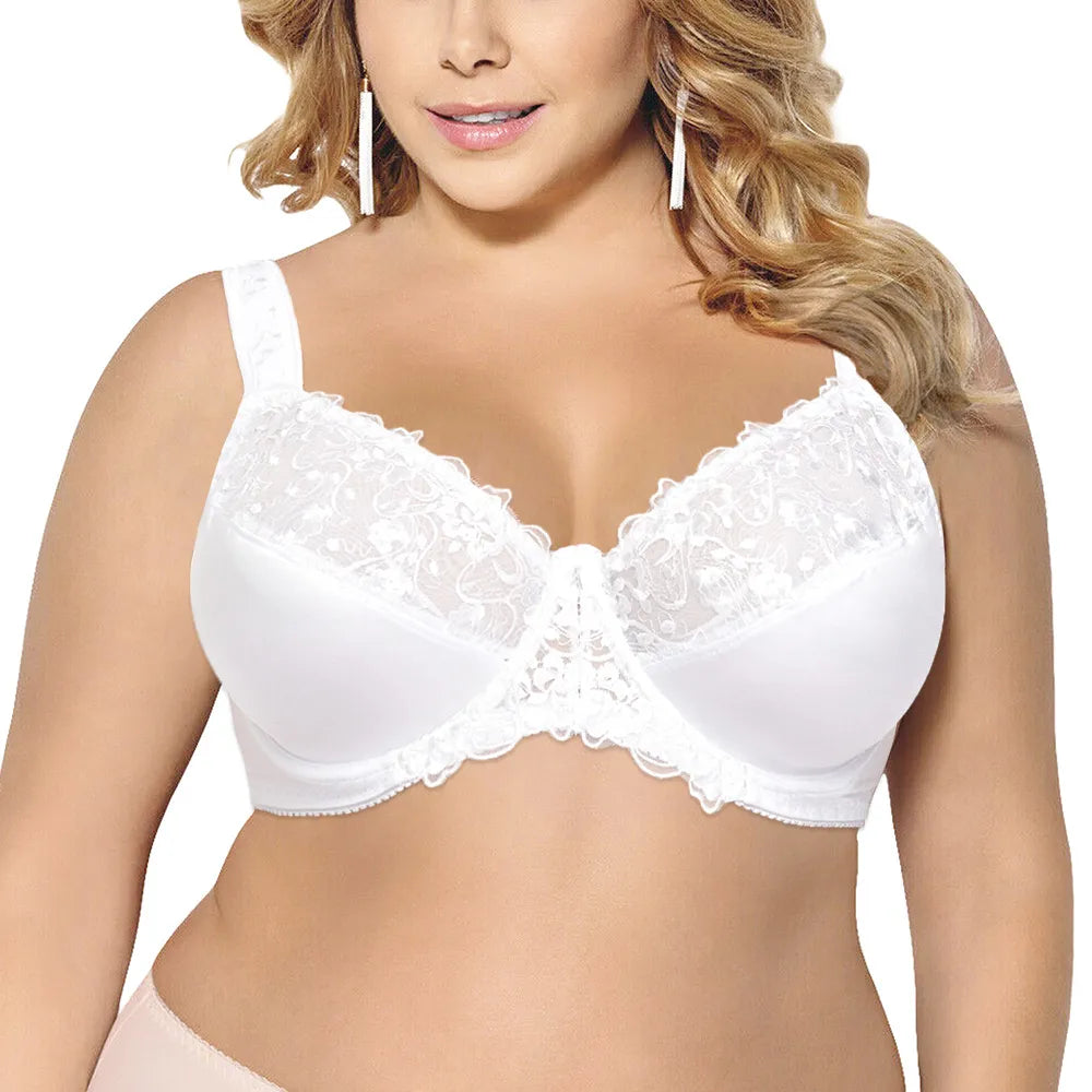 Our plus size Bra Women Bras Women's Underwear Thin Underwired Bra Gray Big Size Top 36 38 40 42 44 46 48 50 52 54 F G H I Cup
