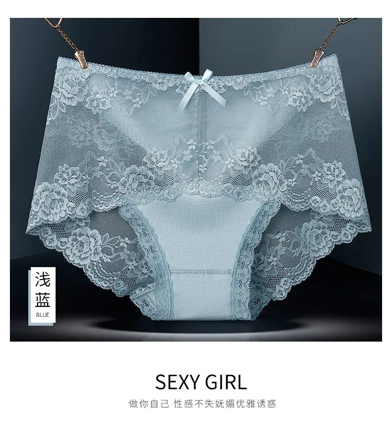 Our beautiful floral 12 Pieces set Women's Underwear Sexy Lace Panties Female Underpants Comfortable Elegant Briefs Transparent Light Breathable Lingerie panties cotton and spandex
