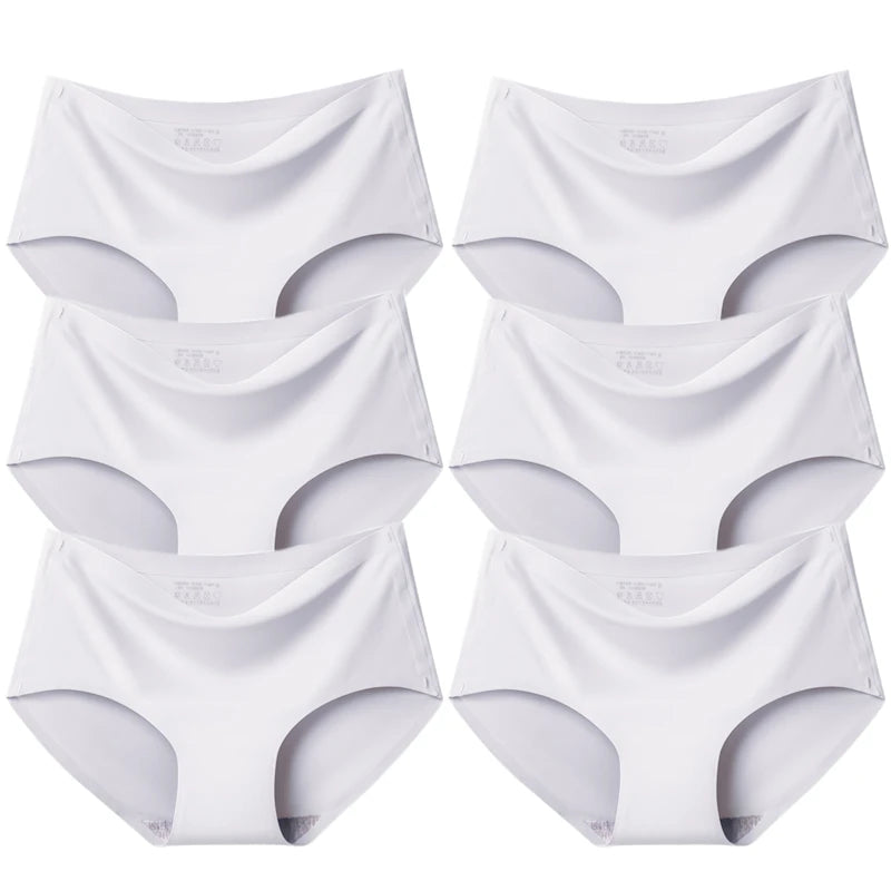 Our BZEL 6PCS/Set Women's Panties Seamless Female Underwear Plus Size Cozy Briefs Breathable Silk Satin Lingerie Hot Sale Underpants