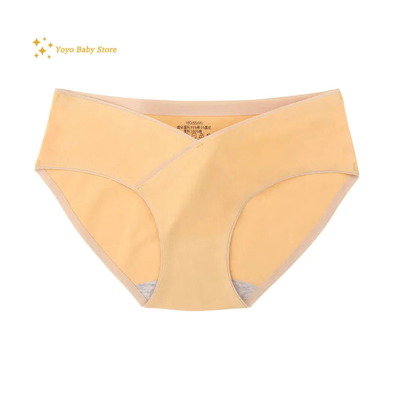 Our Vanessa Cotton Mulberry Silk Maternity Panties V Low Waist Belly Briefs Clothes for Pregnant Women Seamless Pregnancy Underwear