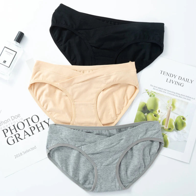 Our 3pcs Cotton Maternity Panties Low Waist V Briefs for Pregnant Women Pregnancy Underwear Lingerie Maternity Clothes