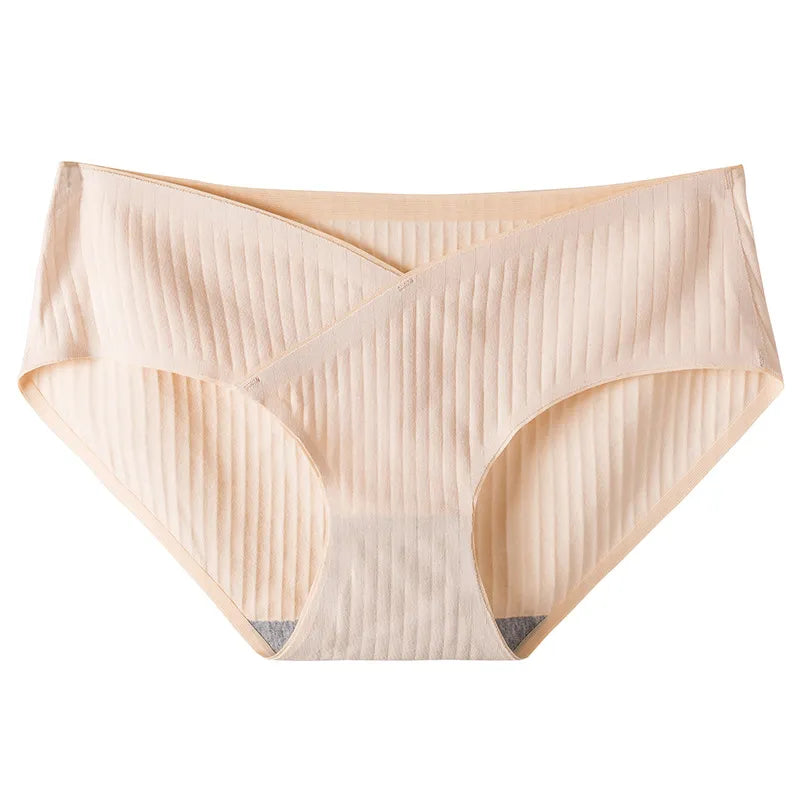 Our Stripe Jacquard Cotton Low Waist Belly Maternity Panties Plus Size Seamless Underwear For Pregnant Women Ladies Pregnancy Briefs