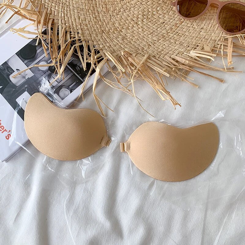 Beautiful Mango Bras Reusable Push Up Nipple Cover Silicone Invisible Strapless Lift Up Underwear Chest Stickers Lingerie Pads strapless backless