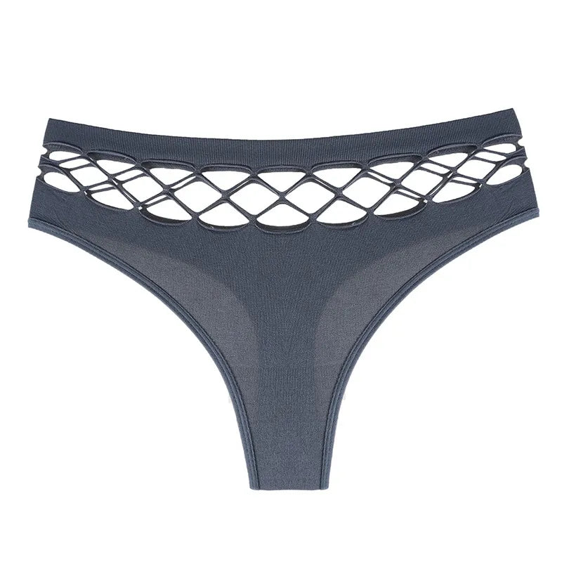 Our precious Mesh Hollowed out Cotton Sexy Women's Thong Panties Waist Hollow G Strings Lingerie Breathable Underwear Ladies Thongs