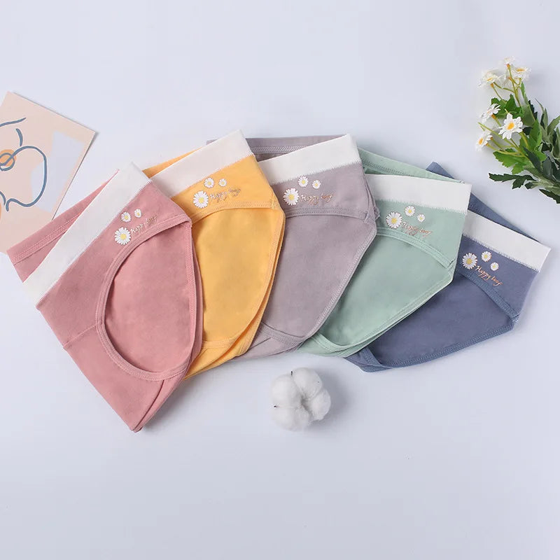 Our Cotton Maternity Panties Low Waist Lingerie V Briefs for Pregnancy Women Printed Flowers Underwear Postpartum Pregnant Clothes