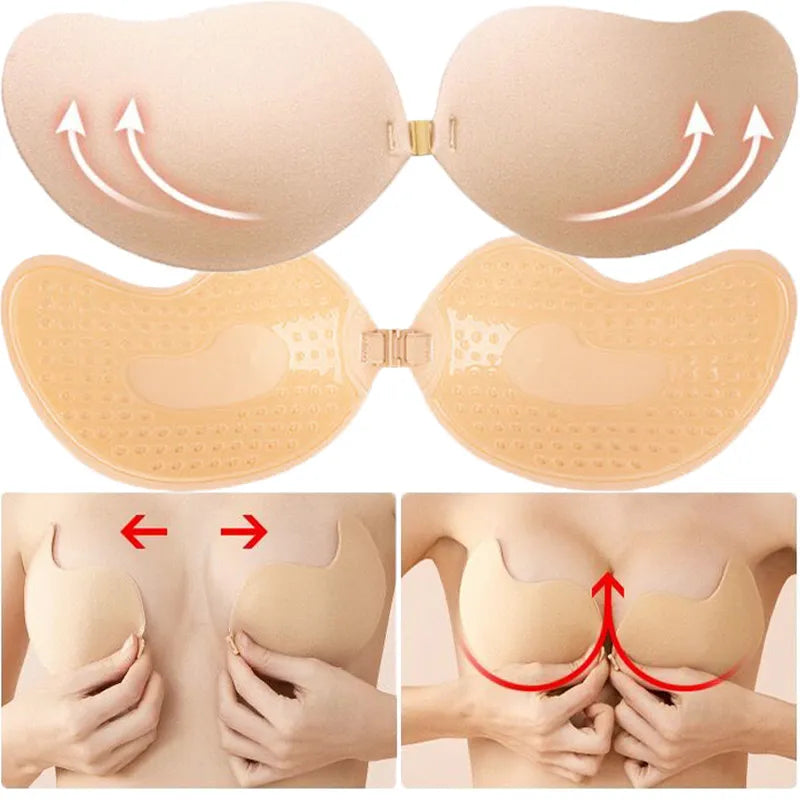 Beautiful Mango Bras Reusable Push Up Nipple Cover Silicone Invisible Strapless Lift Up Underwear Chest Stickers Lingerie Pads strapless backless