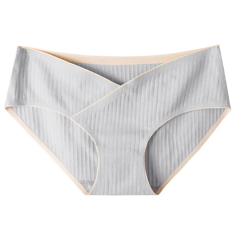 Our Stripe Jacquard Cotton Low Waist Belly Maternity Panties Plus Size Seamless Underwear For Pregnant Women Ladies Pregnancy Briefs