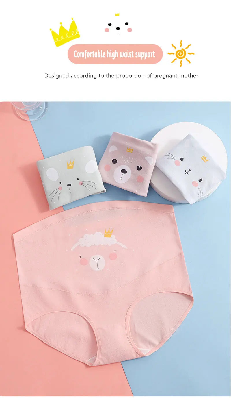Our Maternity Panties 1PC Cute High Waist 100% Cotton Women's Panties Adjustable Belly Support Briefs Pregnant Women Pregnancy Pantie