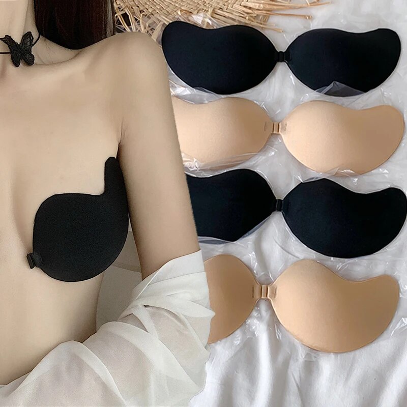 Beautiful Mango Bras Reusable Push Up Nipple Cover Silicone Invisible Strapless Lift Up Underwear Chest Stickers Lingerie Pads strapless backless